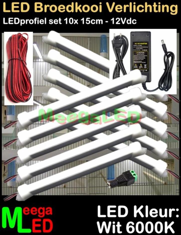 LED Verlichting SET 15cm voor Voliere Broedkooi Kweekkooi, Dieren en Toebehoren, Vogels | Hokken en Kooien, Nieuw, Volière, Aluminium