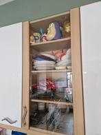 Houten keukenkast met glazen deur, Huis en Inrichting, Keuken | Complete keukens, Ophalen, Gebruikt