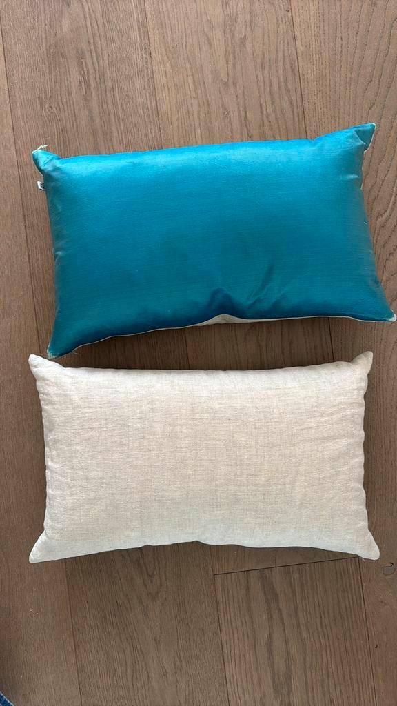 Twee kussens van SissyBoy, Huis en Inrichting, Woonaccessoires | Kussens, Gebruikt, Blauw, Vierkant, Ophalen of Verzenden