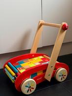 Houten loopwagen Janod met blokken, Ophalen of Verzenden, Zo goed als nieuw, Duw- of Trekspeelgoed