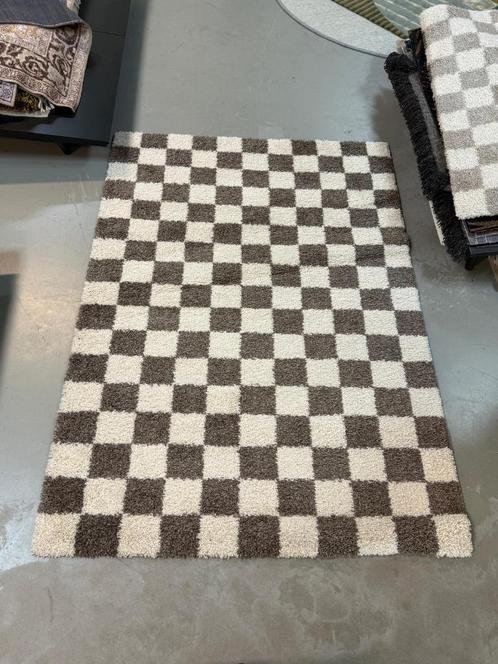 polyester vloerkleed bruin wit 160x230, Huis en Inrichting, Stoffering | Tapijten en Kleden, Zo goed als nieuw, 100 tot 150 cm