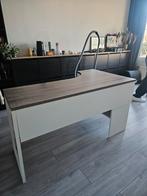 L-vormig bureau met lades – houtlook / wit, Huis en Inrichting, Bureaus, Ophalen, Gebruikt