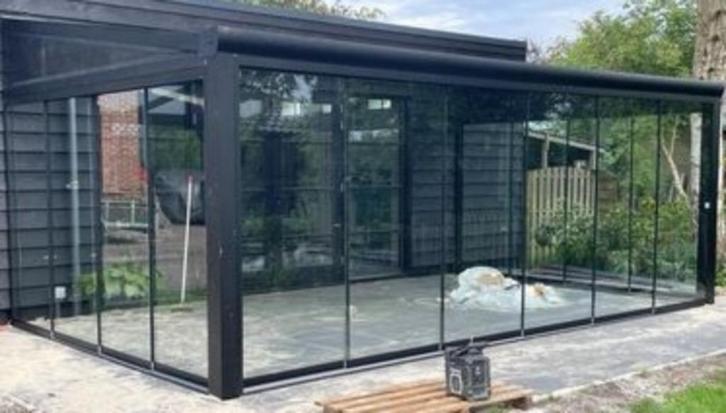 glazenschuifwanden, tuinhuizen MAATWERK, Doe-het-zelf en Verbouw, Kozijnen en Schuifpuien, Nieuw, Schuifpui, Hout, 75 tot 150 cm