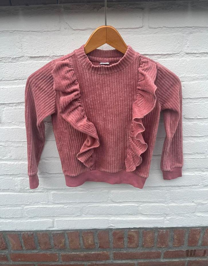 Hema gebreide velvet rib trui oudroze – maat 110/116 herfst, Kinderen en Baby's, Kinderkleding | Maat 116, Meisje, Trui of Vest