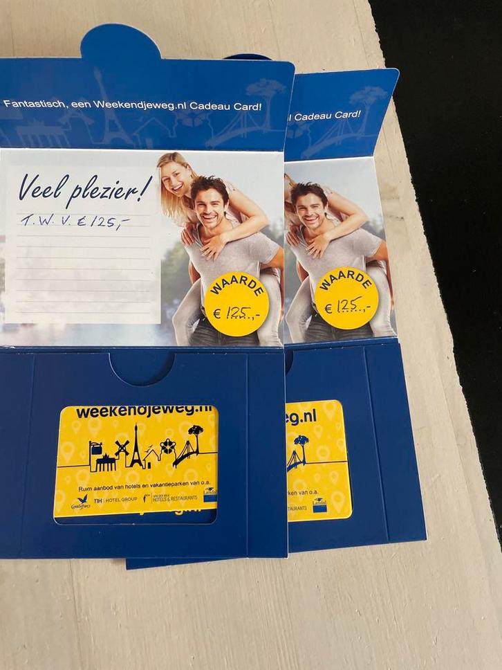 2x Weekendjeweg Cadeaukaart - €125 Waarde, Tickets en Kaartjes, Kortingen en Cadeaubonnen, Twee personen, Overige typen, Cadeaubon