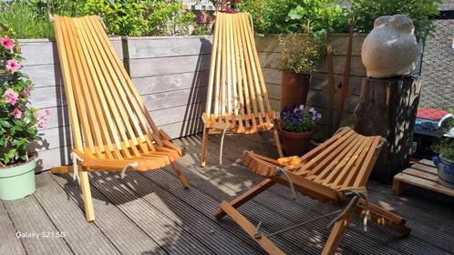 Scandinavisch disign buiten set, Tuin en Terras, Tuinstoelen, Nieuw, Hout, Ophalen