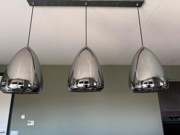 Smokey Glazen Hanglamp - 3 Lichts beschikbaar voor biedingen