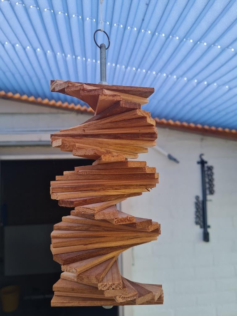 Houten Windspiraal - Decoratieve Tuinornament, Tuin en Terras, Windwijzers en Windmolens, Ophalen of Verzenden, Gebruikt