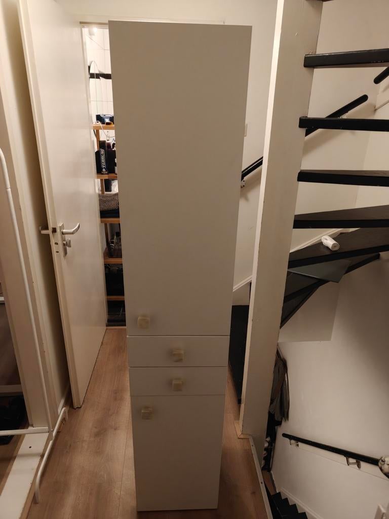 Witte kast met planken en laden (badkamerkast), Huis en Inrichting, Ophalen