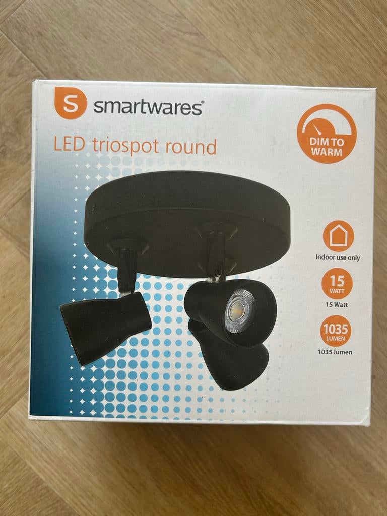 Smartwares LED Triospot Rond 15W, 1035 Lumen, Dimbaar Wit, Ophalen, Metaal of Aluminium, Nieuw, Led