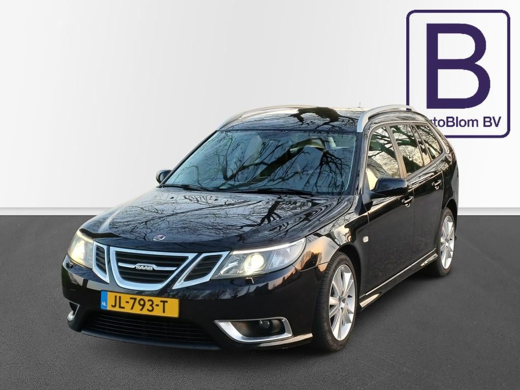 Saab 9-3 Sport Estate 2.8 T V6 Aero /Top onderhouden!/, Auto's, Gebruikt, Traction-control, Zwart, Leder