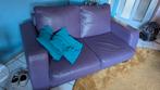 Leren bank paars, Huis en Inrichting, Banken | Bankstellen, Ophalen, Gebruikt, 100 tot 125 cm, 150 tot 200 cm