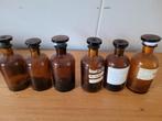6x glazen fles laboratorium stopfles geslepen stop, Antiek en Kunst, Antiek | Glas en Kristal, Ophalen of Verzenden