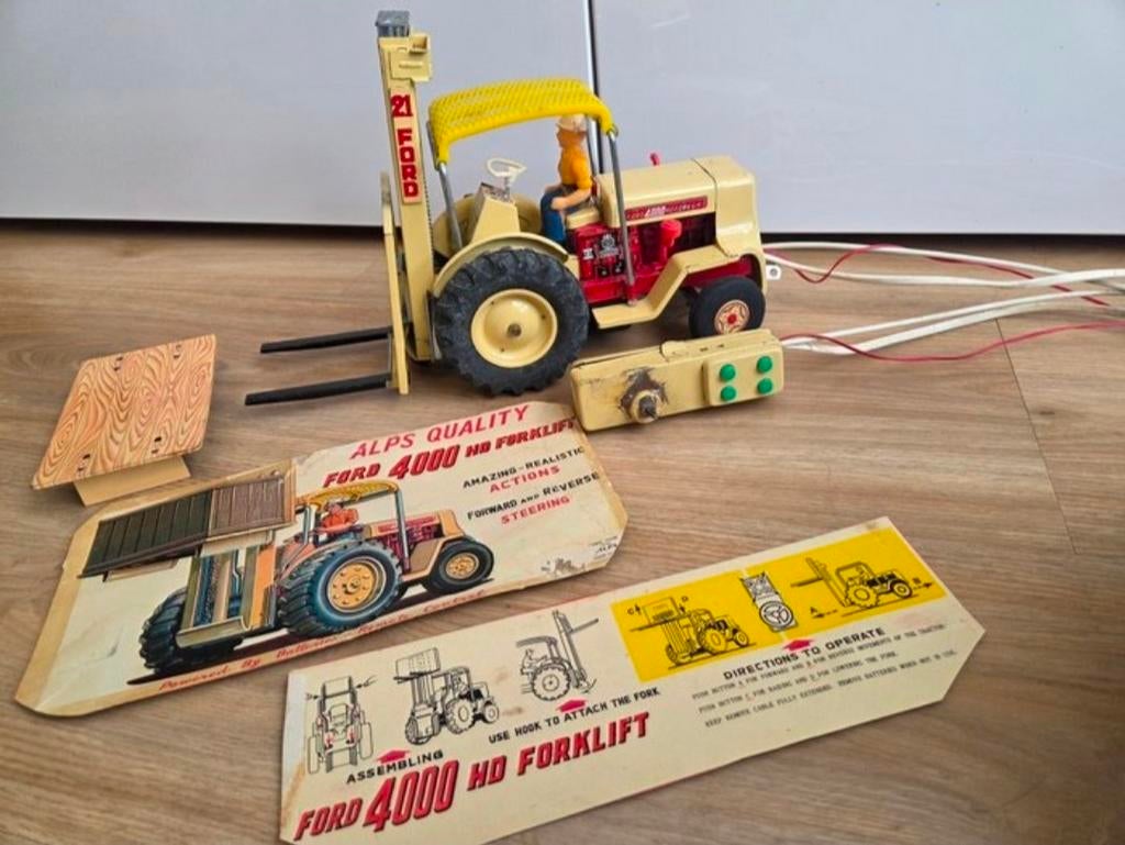 Alps Japan Vintage Ford Vorkheftruck Blikken Speelgoed, Antiek en Kunst, Antiek | Speelgoed, Ophalen of Verzenden