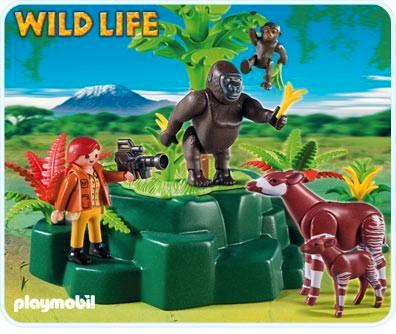 5273 (5415) en/of 5274 gorilla's/okapi of terreinwagen WWF, Kinderen en Baby's, Speelgoed | Playmobil, Nieuw, Complete set, Ophalen of Verzenden