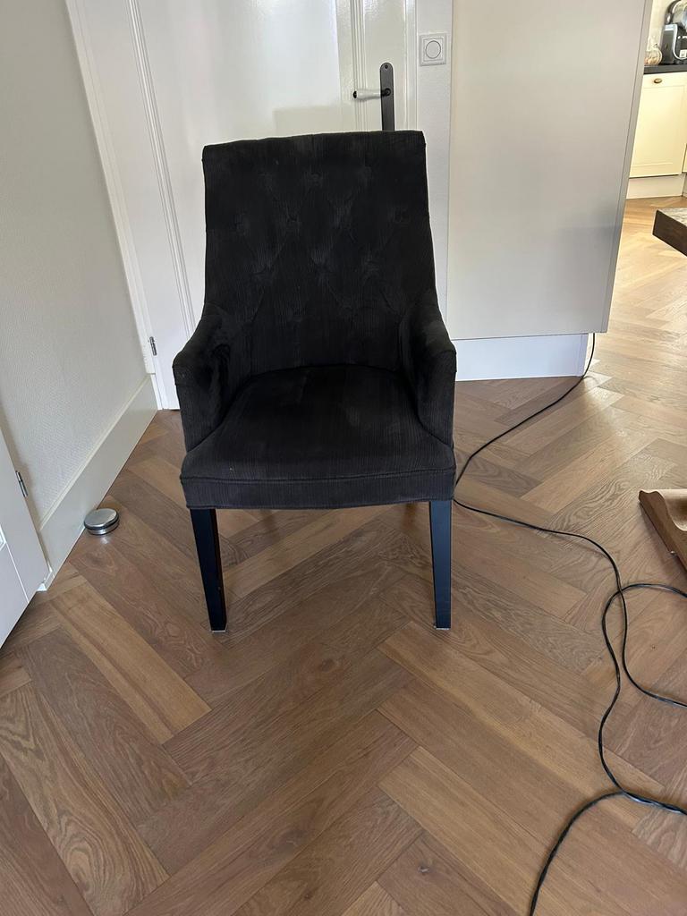 Eetkamerstoelen 4x grijs, Huis en Inrichting, Stoelen, Ophalen, Zo goed als nieuw, Vier, Stof