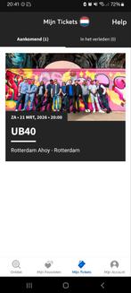 2 Concertkaartjes UB40 21 maart 2026 Ahoy parkeerticket incl, Twee personen, Maart
