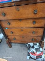 Antieke ladekast / commode - massief hout, Ophalen of Verzenden