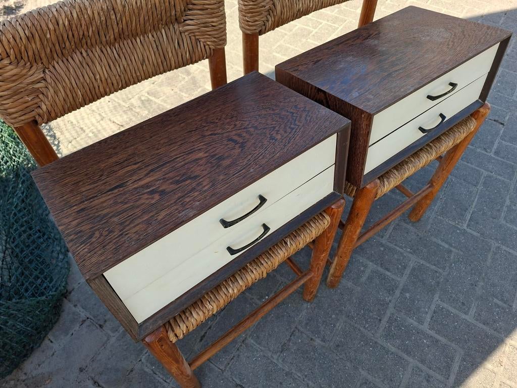 2 vintage Wenge "zwevende" nachtkastjes, Spectrum?, Huis en Inrichting, Ophalen of Verzenden, Gebruikt, Minder dan 45 cm, Minder dan 55 cm