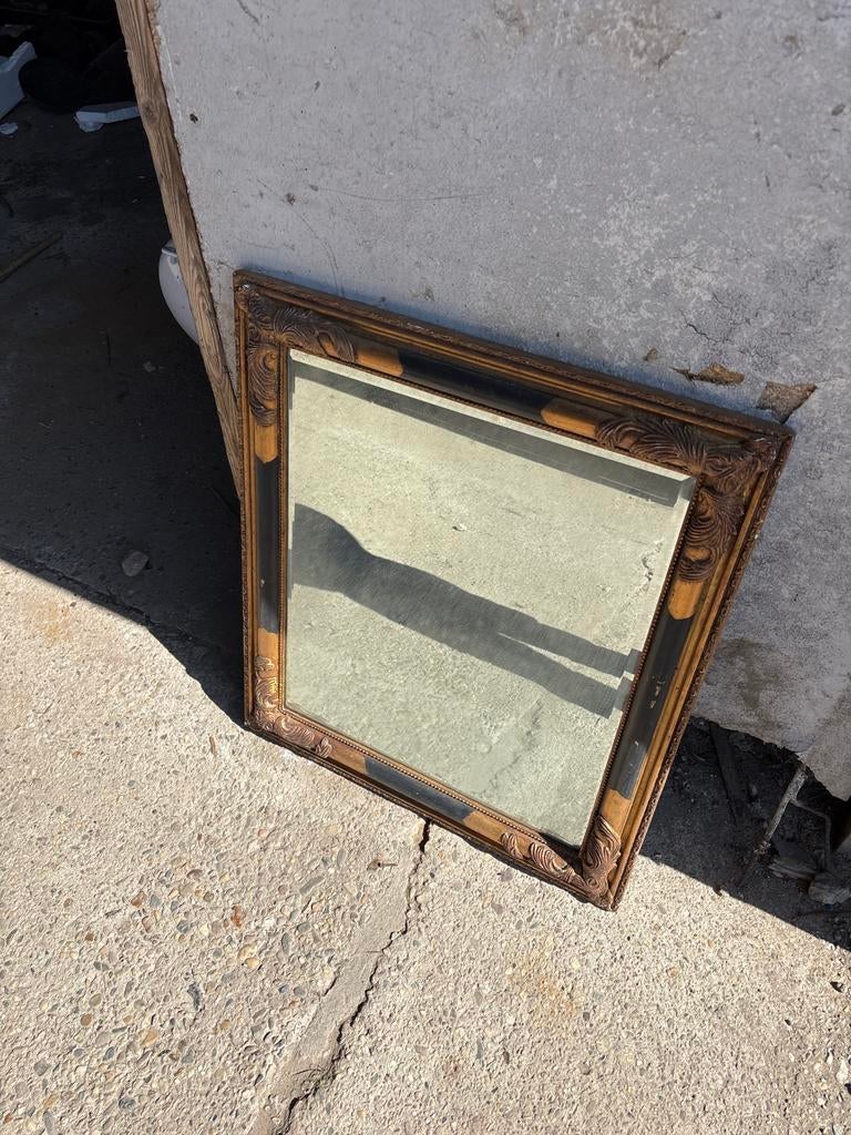 Vintage spiegel met sierlijke lijst, Ophalen, Rechthoekig, 50 tot 100 cm, 100 tot 150 cm