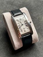 Cartier Tank Américaine – Ref. 1741 – 18k Witgoud – Automaat, Overige merken, Leer, Polshorloge, Ophalen of Verzenden