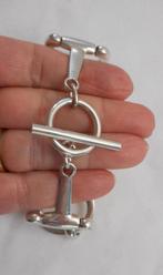 Zilveren massieve Paardenbit armband met staafslot nr.771, Verzenden, Zo goed als nieuw, Zilver, Zilver