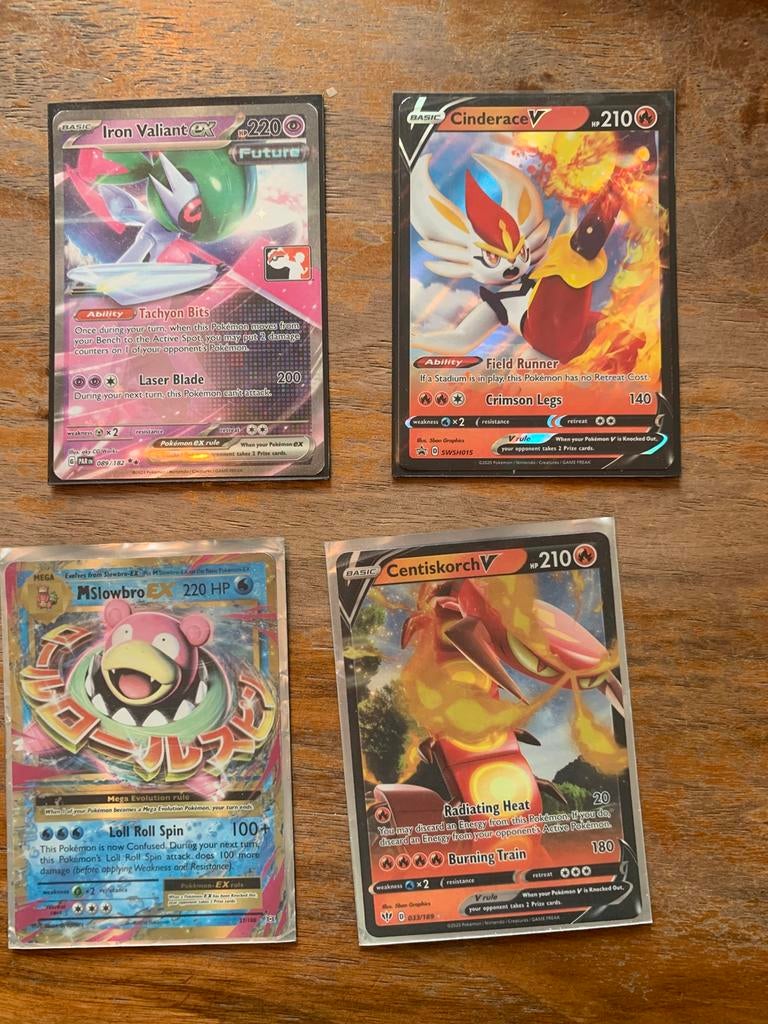 Iron Valiant EX, Cinderace V, MSlowbro EX, Centiskorch V, Verzenden, Nieuw, Meerdere kaarten, Foil