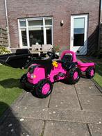 Rolly Toys Kid Junior roze met voorlader en aanhanger, Ophalen, Zo goed als nieuw
