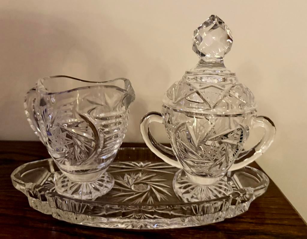 Roomstel van kristal, Antiek en Kunst, Antiek | Glas en Kristal, Ophalen of Verzenden