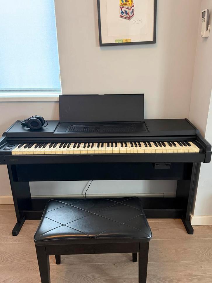 GEM WS400 Piano Workstation met onderstel, Muziek en Instrumenten, Piano's, Gebruikt, Piano, Zwart, Digitaal, Ophalen
