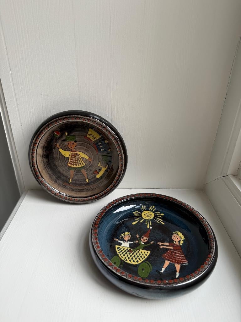 Handbeschilderde keramische kommen - Hugo Kohler Biel, Ophalen of Verzenden