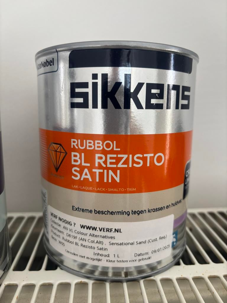 Sikkens Rubbol BL Rezisto Satin Sensational Sand 1L, Ophalen, Beige, Nieuw, Verf