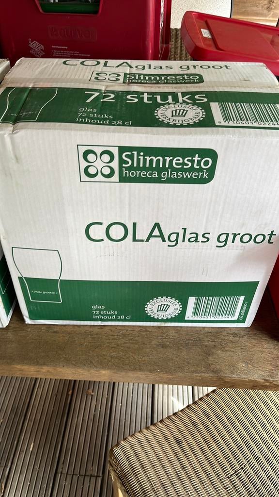 Glas glazen cola groot, Huis en Inrichting, Keuken | Servies, Ophalen, Glas of Glazen, Nieuw, Glas