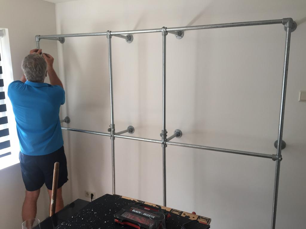 Kledingkast van steigerbuizen, Ophalen, 200 cm of meer, Zo goed als nieuw, 200 cm of meer