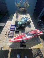 Traxxas RC auto en boot met laders en batterijen, Elektro, Gebruikt, Auto offroad, Ophalen of Verzenden