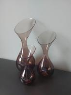 Vazen bruin glas 3 stuks aparte vaas glasvazen vase Nieuw, Overige kleuren, Nieuw, Ophalen of Verzenden, Glas