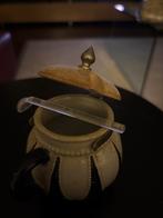 Vintage suikerpot met deksel en lepel, Antiek en Kunst, Ophalen of Verzenden