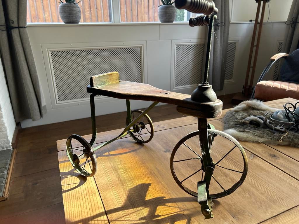 Vintage Houten Loopfiets / Trapauto voor Kinderen, Ophalen, Gebruikt, Loopvoertuig
