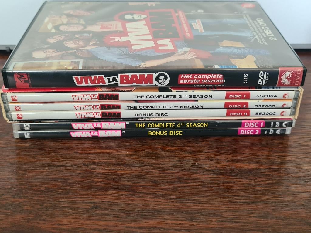 Viva La Bam Seazon 1, 2, 3 en 4 NLO DVD, Cd's en Dvd's, Dvd's | Tv en Series, Zo goed als nieuw, Alle leeftijden, Ophalen of Verzenden