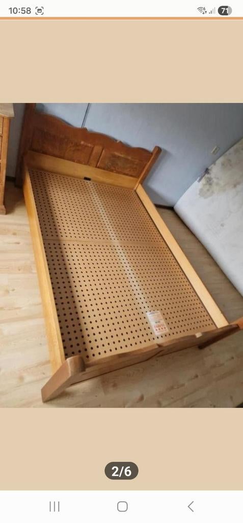 Twijfelaar bed (160x200) en eenpersoonsbed (90/100x200), Ophalen, Gebruikt, Bruin, Twijfelaar