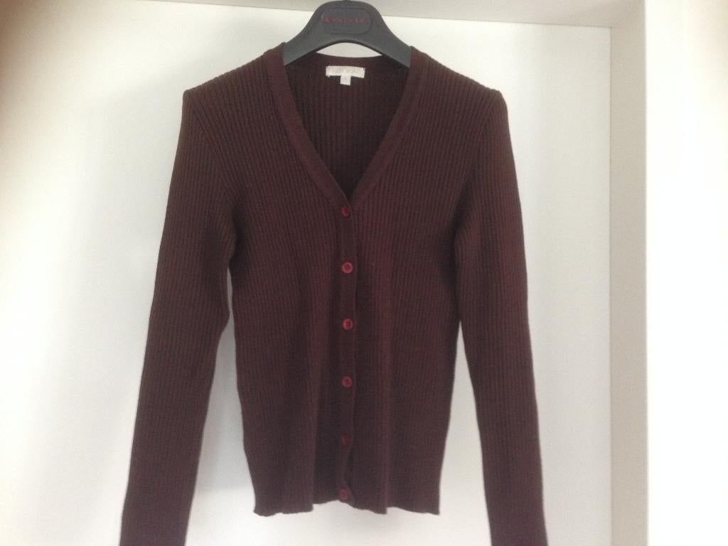 Kookai: z.g.a.n. bruin V-hals vestje maat S, Bruin, Verzenden, Kookai, Zo goed als nieuw