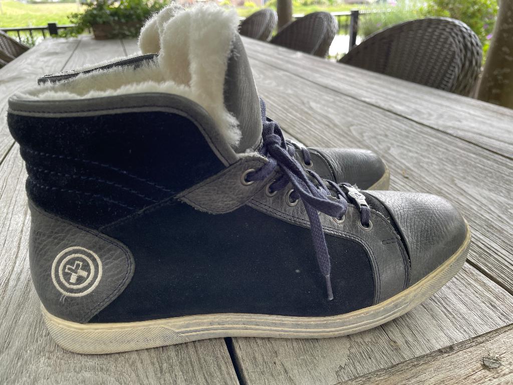 Gino-B hoge schoenen heren blauw grijs met bont 41, Gino-B, Blauw, Boots, Ophalen of Verzenden