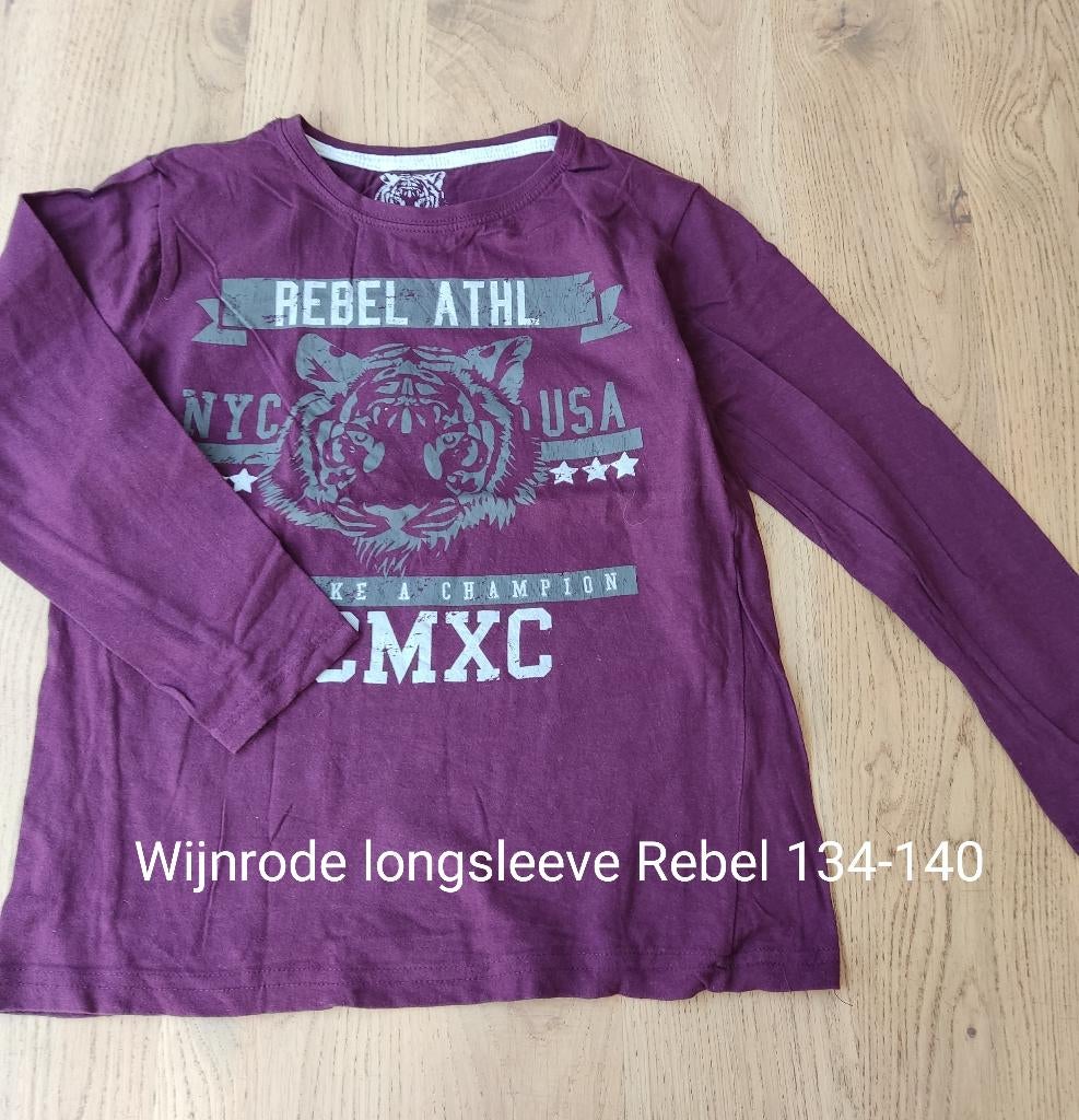 Longsleeve Rebel maat 134, Rebel, Ophalen of Verzenden, Zo goed als nieuw, Shirt of Longsleeve