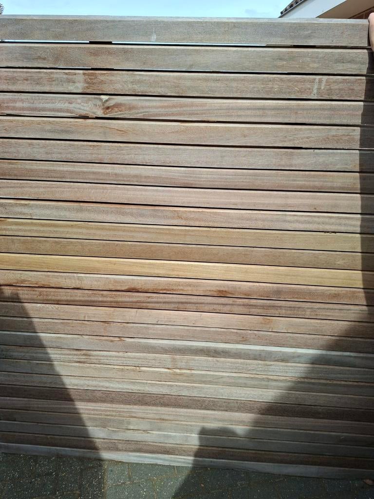 Hardhouten schuttingschermen 180x180 Bankirai, Ophalen, 1 tot 2 meter, Minder dan 3 meter, Nieuw