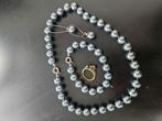 Mooie grijze parel set, Sieraden, Tassen en Uiterlijk, Kettingen, Ophalen of Verzenden, Nieuw, Grijs, Overige materialen