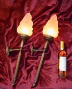 Set (2 st) XL Art-Deco / Empire / Art-Nouveau toorts lampen, Ophalen of Verzenden, Gebruikt, Glas, Art-Deco, Empire, Art-Nouveau, Rococo, LouisXIV, Antiek, Kasteel