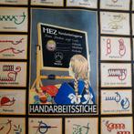 Vintage schoolposter borduren - Handarbeidsstiche MEZ, Ophalen, Gebruikt, Handborduren, Overige typen
