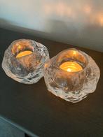 Kosta Boda Snowball theelichthouders - 2 stuks, Ophalen of Verzenden