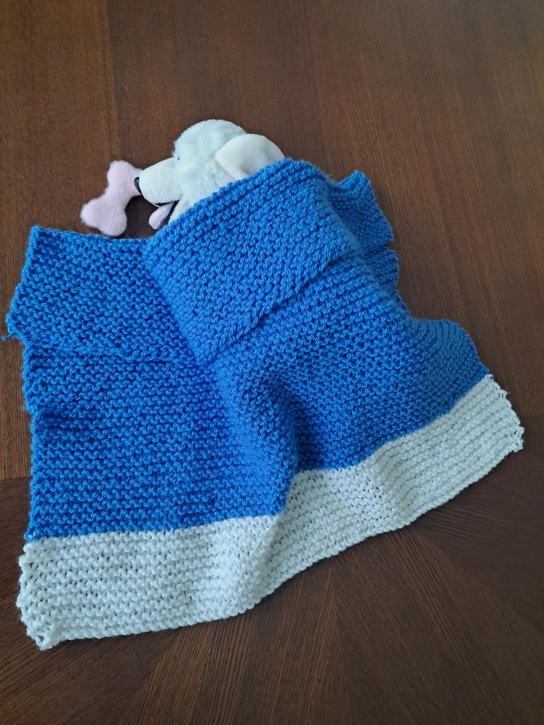 Poppendeken Handmade Levendig blauwe deken voor pop knuffel, Ophalen of Verzenden, Nieuw, Overige typen