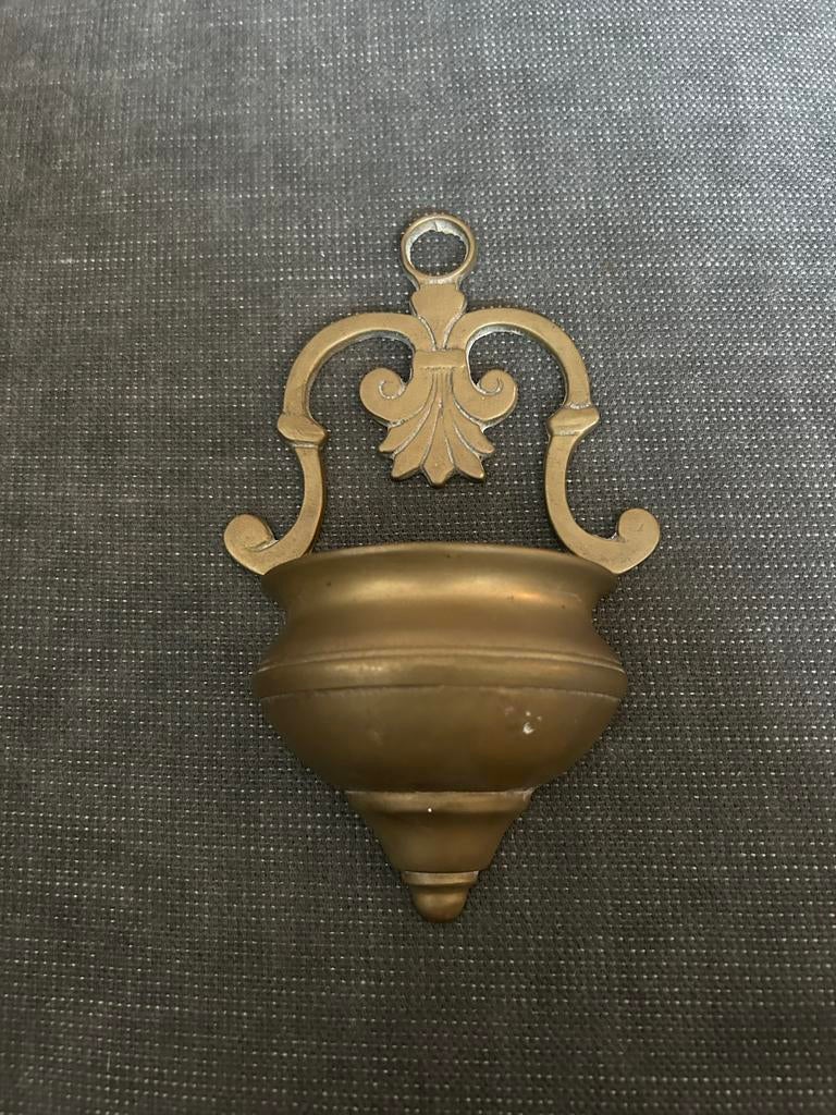 Koperen antieke wijwaterbakje, Ophalen of Verzenden, Koper